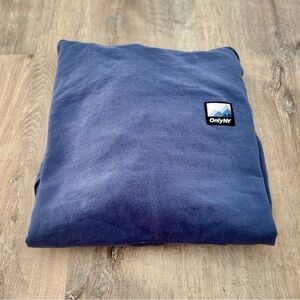 Only NY Alpine Logo Hoodie Heavyweight Fleece Made in Peru Navy Blue Large